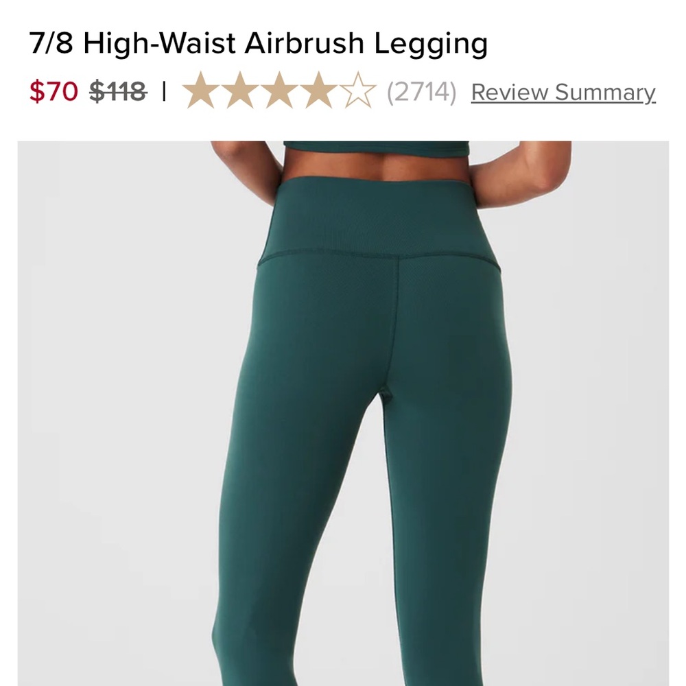 Alo midnight green Leggings - Picture 4 of 4